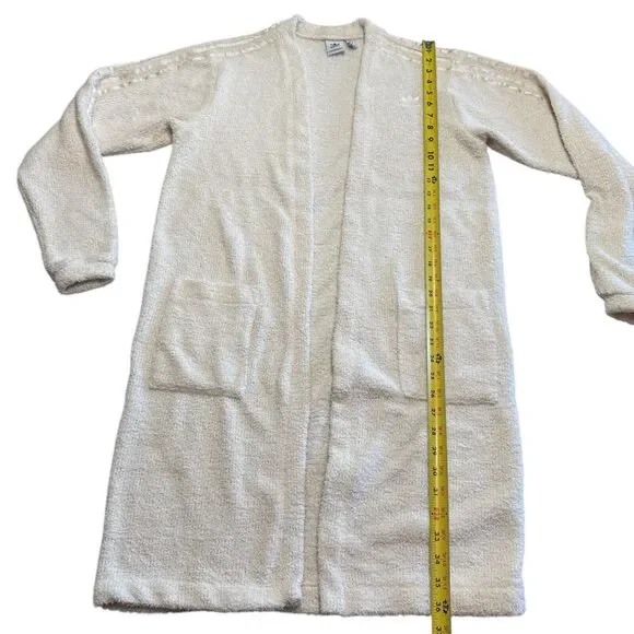 ADIDAS Originals Womens Velour Layering KIMONO Sz XS Wonder White Pockets Poly - Picture 12 of 14